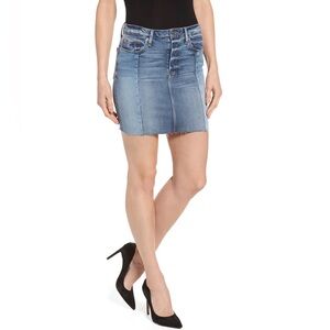 Good American Patchwork Denim Miniskirt